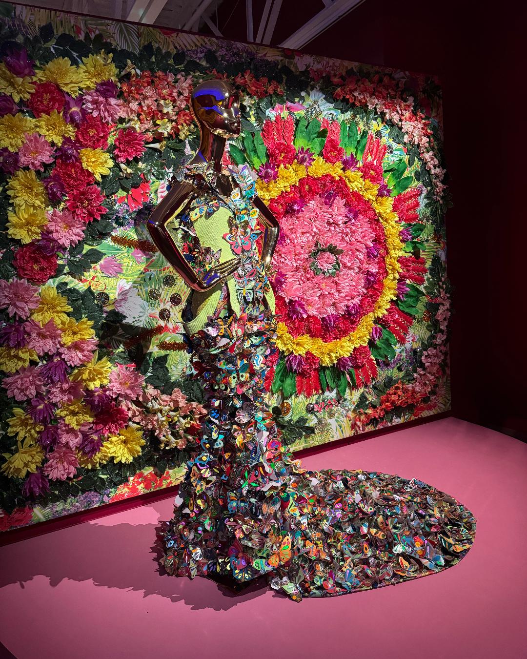 manish arora designer dress Multi Colored Printed Silk Dress Design by Manish Arora at Pernia's Pop Up Shop 2026